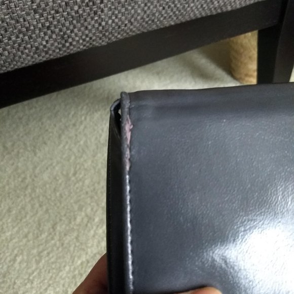 vintage 80s NWOT grey leather shoulder bag - Picture 13 of 14